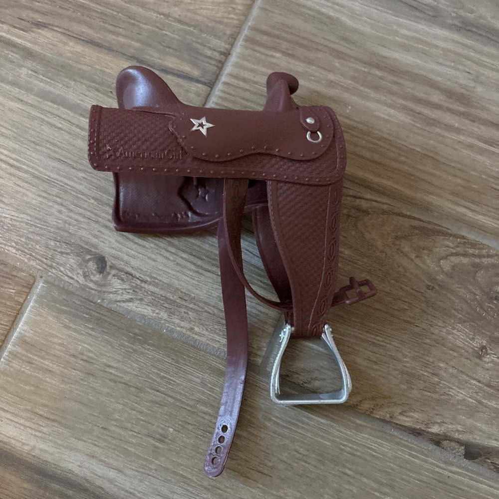 American Girl Doll Horse Saddle Brown With Silver Accents Western Style